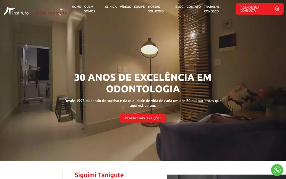 Página inicial do site do Instituto Siguimi Tanigute