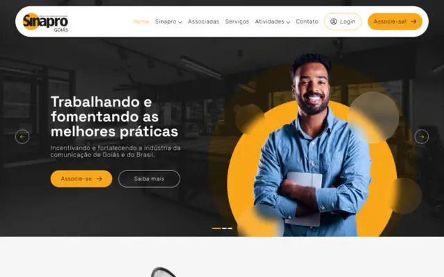 Site Sinapro-GO, criado pela Atom Digital