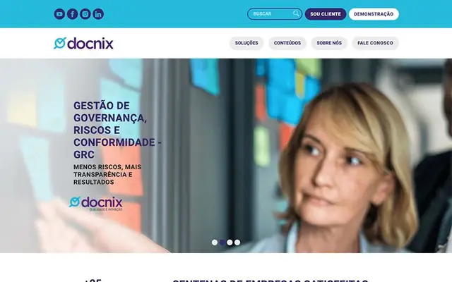 Site Docnix, criado pela Atom Digital