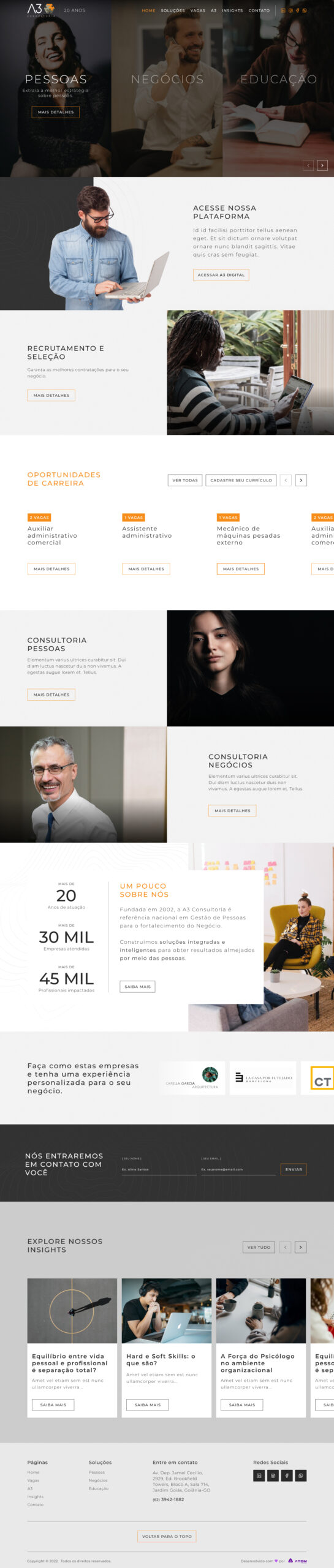 Novo Site A3 Consultoria - Atom Digital